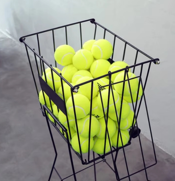 Opvouwbare tennisballencontainer met wielen, staande tennisballenmand